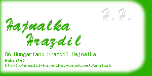 hajnalka hrazdil business card